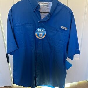 Columbia Men's Casual Blue Button Down Shirt